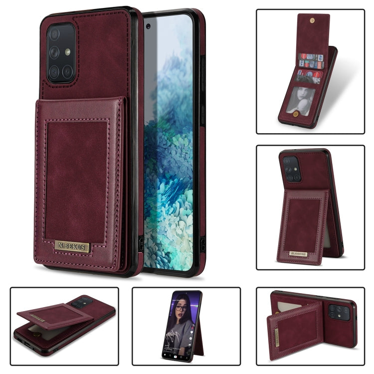 Custodia per telefono RFID con slot per schede a fogli mobili verticale N.Bekus, For Samsung Galaxy A12 5G, For Samsung Galaxy A51 4G, For Samsung Galaxy A71 4G, For Samsung Galaxy A53 5G, For Samsung Galaxy A52s / A52 5G