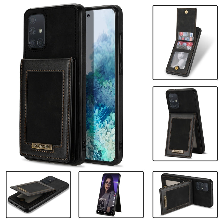 Custodia per telefono RFID con slot per schede a fogli mobili verticale N.Bekus, For Samsung Galaxy A12 5G, For Samsung Galaxy A51 4G, For Samsung Galaxy A71 4G, For Samsung Galaxy A53 5G, For Samsung Galaxy A52s / A52 5G