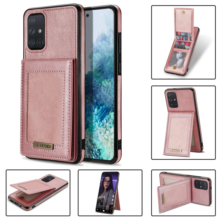 Custodia per telefono RFID con slot per schede a fogli mobili verticale N.Bekus, For Samsung Galaxy A12 5G, For Samsung Galaxy A51 4G, For Samsung Galaxy A71 4G, For Samsung Galaxy A53 5G, For Samsung Galaxy A52s / A52 5G