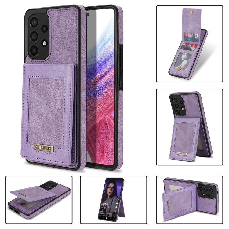 Custodia per telefono RFID con slot per schede a fogli mobili verticale N.Bekus, For Samsung Galaxy A12 5G, For Samsung Galaxy A51 4G, For Samsung Galaxy A71 4G, For Samsung Galaxy A53 5G, For Samsung Galaxy A52s / A52 5G
