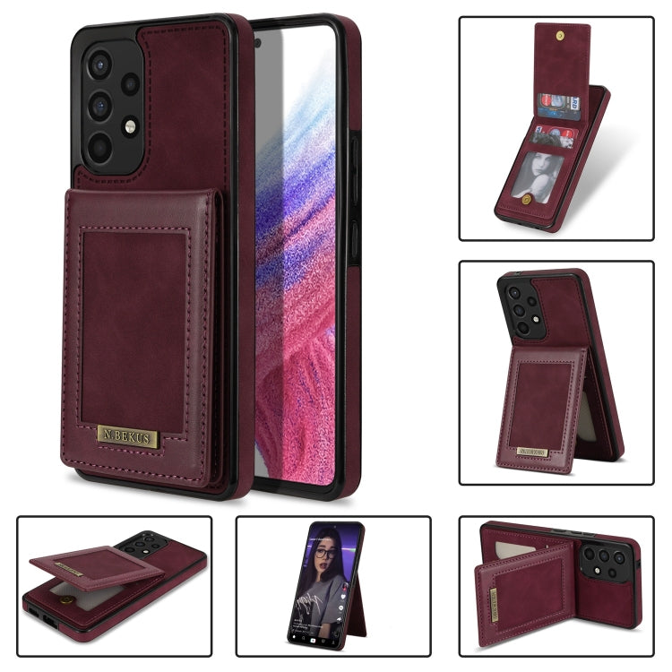 Custodia per telefono RFID con slot per schede a fogli mobili verticale N.Bekus, For Samsung Galaxy A12 5G, For Samsung Galaxy A51 4G, For Samsung Galaxy A71 4G, For Samsung Galaxy A53 5G, For Samsung Galaxy A52s / A52 5G