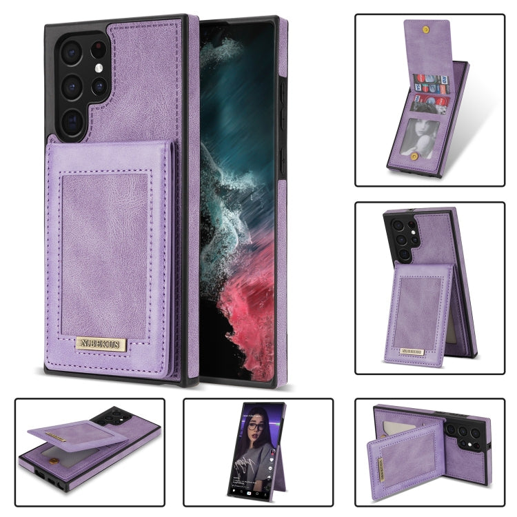 Custodia per telefono RFID con slot per schede a fogli mobili verticale N.Bekus, For Samsung Galaxy S22 Ultra 5G