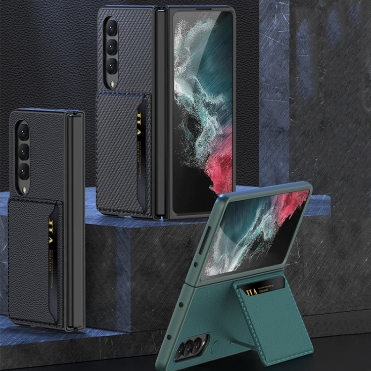 Custodia per telefono in pelle ultrasottile GKK con slot per schede, For Samsung Galaxy Z Fold4