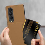 Custodia per telefono in pelle ultrasottile GKK con slot per schede, For Samsung Galaxy Z Fold4