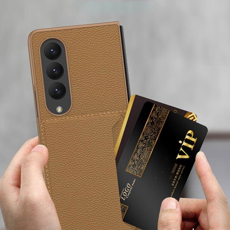 Custodia per telefono in pelle ultrasottile GKK con slot per schede, For Samsung Galaxy Z Fold4