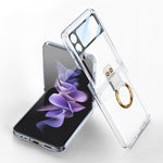 Custodia per telefono galvanica integrata GKK con anello, For Samsung Galaxy Z Flip4