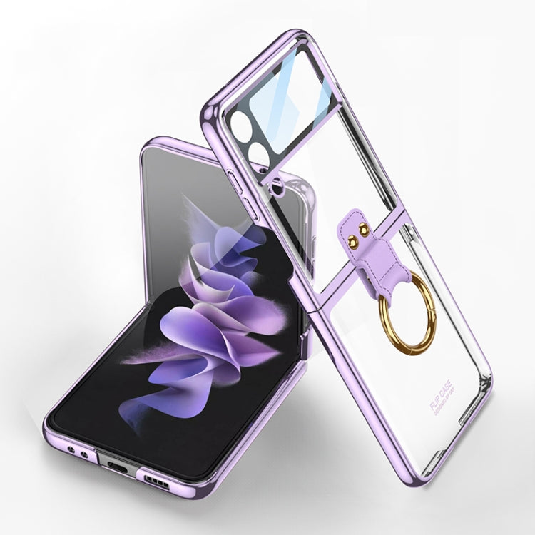 Custodia per telefono galvanica integrata GKK con anello, For Samsung Galaxy Z Flip4