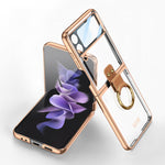 Custodia per telefono galvanica integrata GKK con anello, For Samsung Galaxy Z Flip4