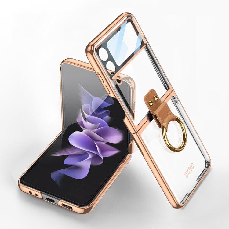 Custodia per telefono galvanica integrata GKK con anello, For Samsung Galaxy Z Flip4