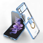 Custodia per telefono galvanica integrata GKK con anello, For Samsung Galaxy Z Flip4