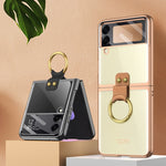 Custodia per telefono galvanica integrata GKK con anello, For Samsung Galaxy Z Flip4
