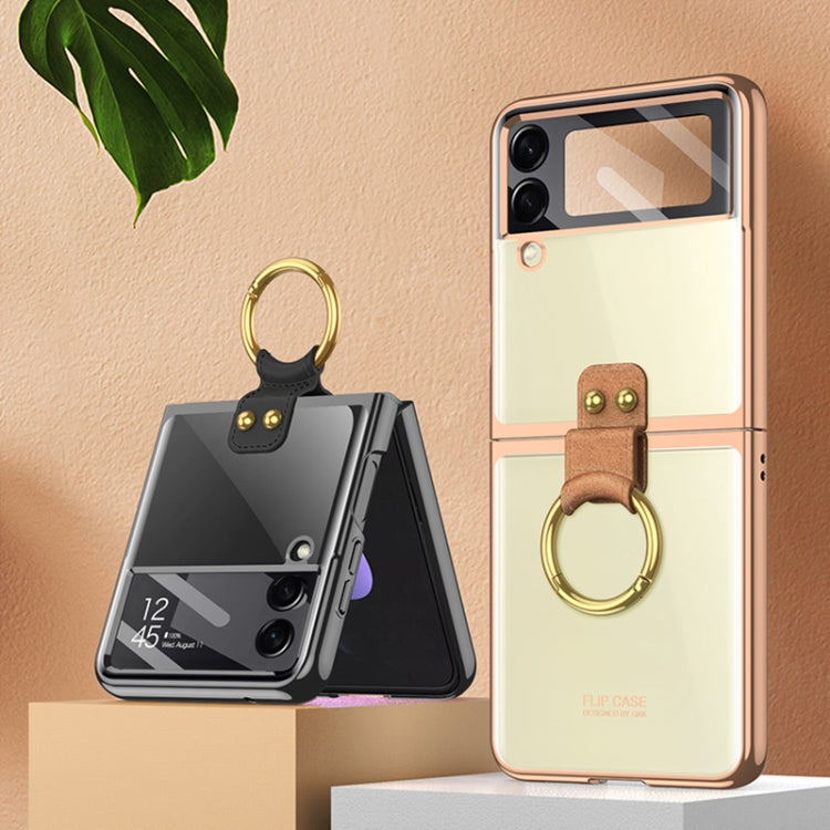 Custodia per telefono galvanica integrata GKK con anello, For Samsung Galaxy Z Flip4