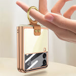 Custodia per telefono galvanica integrata GKK con anello, For Samsung Galaxy Z Flip4