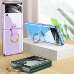 Custodia per telefono galvanica integrata GKK con anello, For Samsung Galaxy Z Flip4