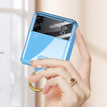 Custodia per telefono galvanica integrata GKK con anello, For Samsung Galaxy Z Flip4
