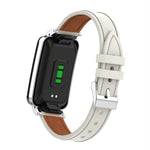 Cinturino per orologio con struttura in metallo in pelle microfibra, For Xiaomi Mi Band 7 Pro