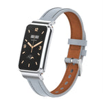 Cinturino per orologio con struttura in metallo in pelle microfibra, For Xiaomi Mi Band 7 Pro