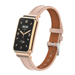 Cinturino per orologio con struttura in metallo in pelle microfibra, For Xiaomi Mi Band 7 Pro