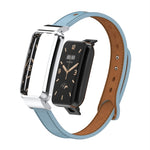 Cinturino per orologio con montatura in metallo in pelle con doppia borchia, For Xiaomi Mi Band 7 Pro
