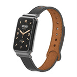 Cinturino per orologio con montatura in metallo in pelle con doppia borchia, For Xiaomi Mi Band 7 Pro