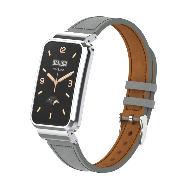 Cinturino per orologio con montatura in metallo in pelle a vita piccola, For Xiaomi Mi Band 7 Pro