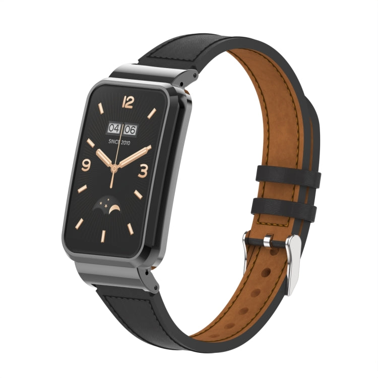 Cinturino per orologio con montatura in metallo in pelle a vita piccola, For Xiaomi Mi Band 7 Pro