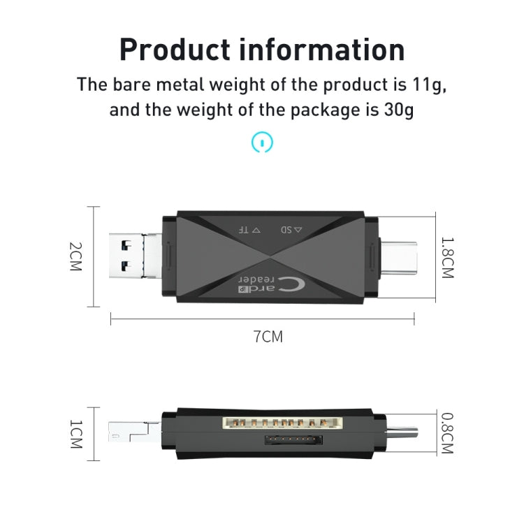 Lettore schede multifunzione USB Type-C 8 pin