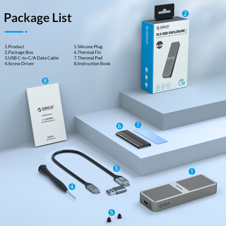 Custodia SSD ORICO USB3.2 20Gbps M.2 NVMe