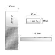 Custodia SSD ORICO 20Gbps USB3.2 Gen2x2 Type-C M.2 NVMe