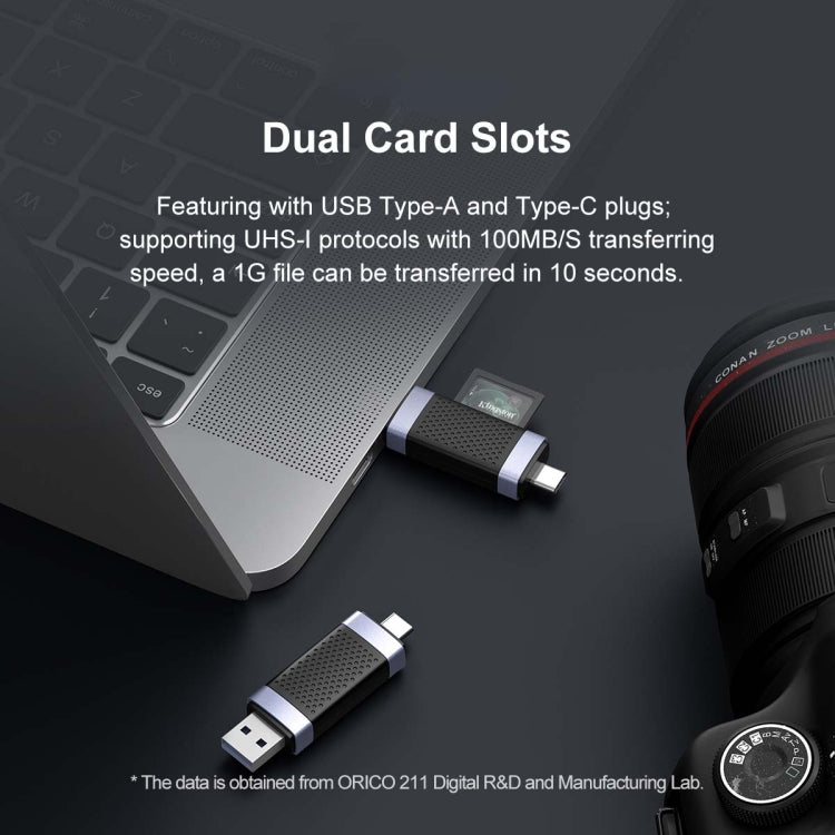 ORICO CS2T-A3 TF/SD Dual Port USB-A3.0 Lettore di schede a doppia lettura, CS2T-A3