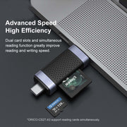 ORICO CS2T-A3 TF/SD Dual Port USB-A3.0 Lettore di schede a doppia lettura, CS2T-A3