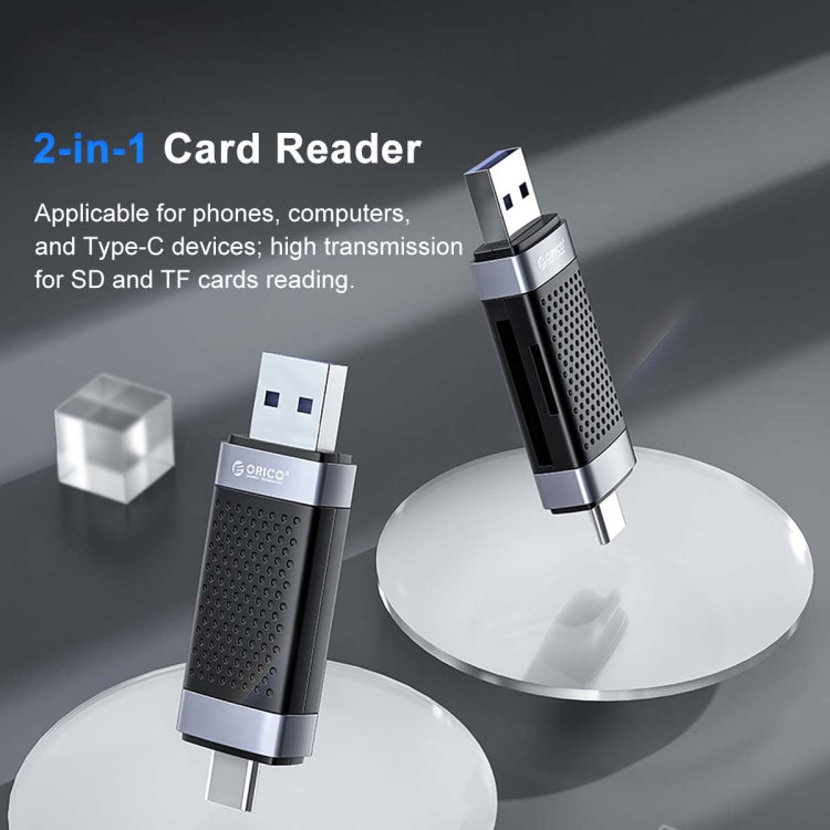 Lettore di schede a lettura singola USB-A3.0 a doppia porta TF/SD ORICO CS2D-A3, CS2D-A3