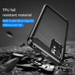 Custodia in TPU in fibra di carbonio con trama spazzolata, For Xiaomi Redmi 10 2022
