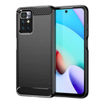 Custodia in TPU in fibra di carbonio con trama spazzolata, For Xiaomi Redmi 10 Prime 2022