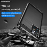 Custodia in TPU in fibra di carbonio con trama spazzolata, For Xiaomi Redmi 10 Prime 2022