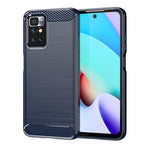 Custodia in TPU in fibra di carbonio con trama spazzolata, For Xiaomi Redmi 10 Prime 2022
