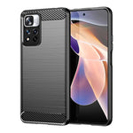 Custodia in TPU in fibra di carbonio con trama spazzolata, For Xiaomi Redmi Note 11 Pro / Note 11 Pro+