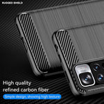 Custodia in TPU in fibra di carbonio con trama spazzolata, For Xiaomi Redmi Note 11 Pro / Note 11 Pro+