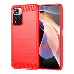 Custodia in TPU in fibra di carbonio con trama spazzolata, For Xiaomi Redmi Note 11 Pro / Note 11 Pro+