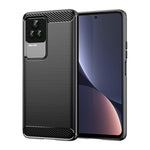 Custodia in TPU in fibra di carbonio con trama spazzolata, For Xiaomi Redmi K40S