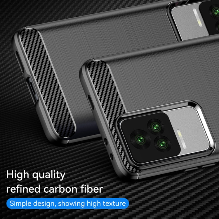 Custodia in TPU in fibra di carbonio con trama spazzolata, For Xiaomi Redmi K40S