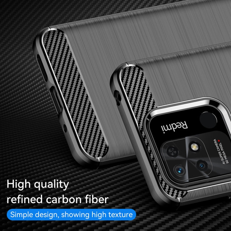 Custodia in TPU in fibra di carbonio con trama spazzolata, For Xiaomi Redmi 10 Power