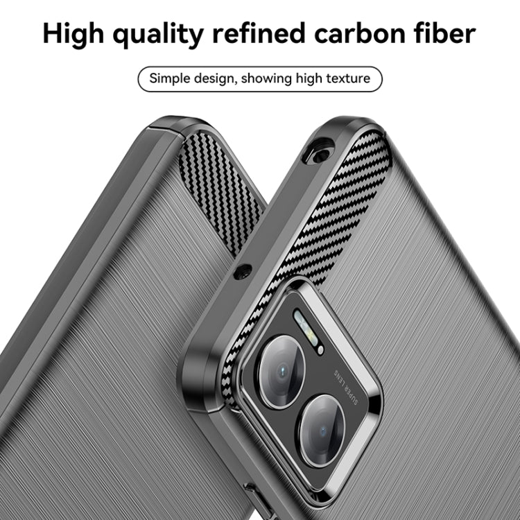 Custodia in TPU in fibra di carbonio con trama spazzolata, For Xiaomi Redmi 10 Prime+ 5G