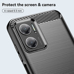 Custodia in TPU in fibra di carbonio con trama spazzolata, For Xiaomi Redmi 10 Prime+ 5G