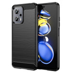 Custodia in TPU in fibra di carbonio con trama spazzolata, For Xiaomi Redmi Note 11E, For Xiaomi Redmi Note11T Pro 5G, For Xiaomi Redmi Note11T Pro+ 5G
