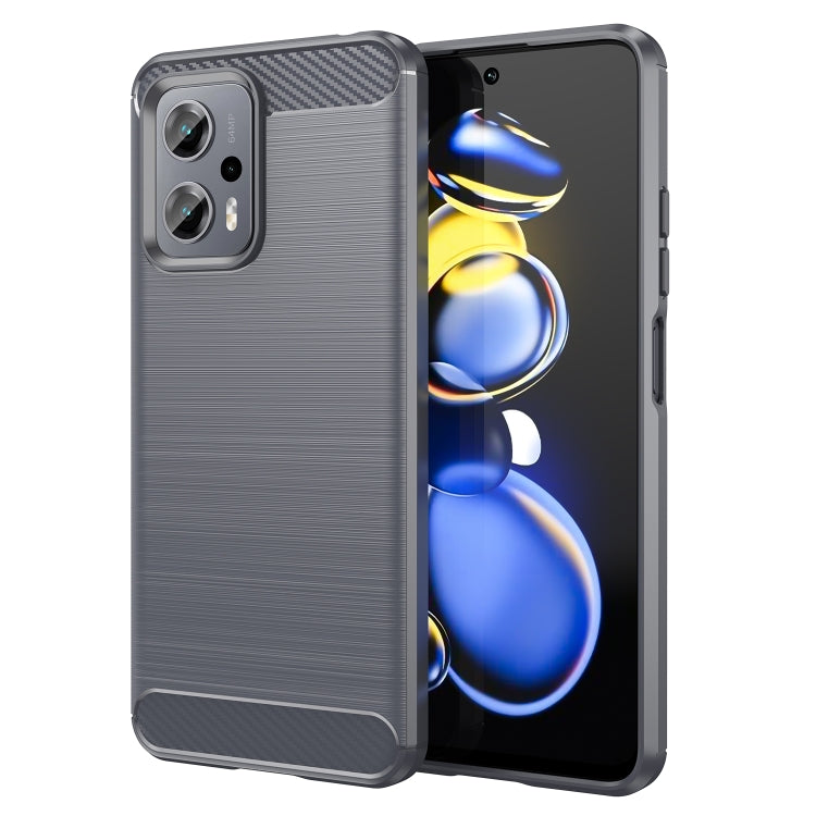 Custodia in TPU in fibra di carbonio con trama spazzolata, For Xiaomi Redmi Note 11E, For Xiaomi Redmi Note11T Pro 5G, For Xiaomi Redmi Note11T Pro+ 5G