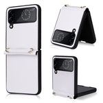 Custodia per telefono in pelle con trama twill con cordino, For Samsung Galaxy Z Flip4