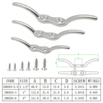 2 PZ Gancio per asta portabandiera marina in acciaio inossidabile 316 con vite, 2-1/2 inch, 4 inch, 6 inch