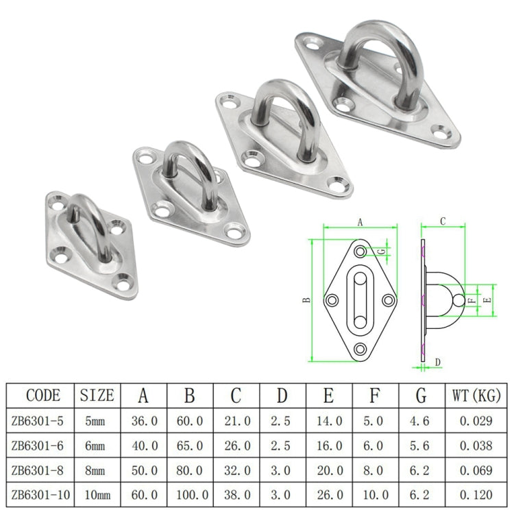 Fibbia per cerniere per porte diamantate per navi, 5 PCS 5mm 304 Stainless Steel, 5 PCS 5mm 316 Stainless Steel, 5 PCS 6mm 304 Stainless Steel, 5 PCS 6mm 316 Stainless Steel, 3 PCS 8mm 304 Stainless Steel, 3 PCS 8mm 316 Stainless Steel                 ...