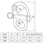 2 PZ Grillo Fisso A Molla In Acciaio Inox 316, 35mm, 52mm